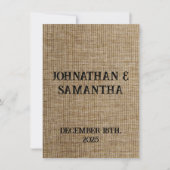 Rustic Burlap Wedding Thank You Card – Personalize サンキューカード (正面)