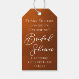 Rustic Burnt Orange Bridal Shower Personalized ギフトタグ