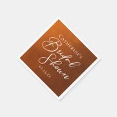 Rustic Burnt Orange Bridal Shower Personalized スタンダードカクテルナプキン (角)