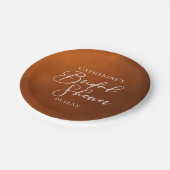 Rustic Burnt Orange Bridal Shower Personalized ペーパープレート (アングル)