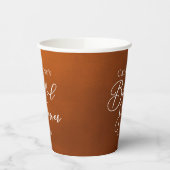 Rustic Burnt Orange Bridal Shower Personalized 紙コップ (左)