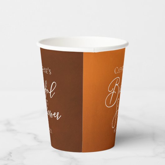 Rustic Burnt Orange Bridal Shower Personalized 紙コップ (右)