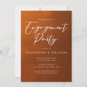 Rustic Burnt Orange Engagement Party 招待状 (正面)