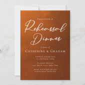 Rustic Burnt Orange Rehearsal Dinner 招待状 (正面)