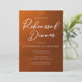 Rustic Burnt Orange Rehearsal Dinner 招待状 (スタンド正面)