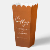 Rustic Burnt Orange Wedding Personalized Popcorn フェイバーボックス (正面)
