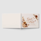 Rustic Burnt Sienna Beige Fall Leaves Wedding  ゲストブック (全面)