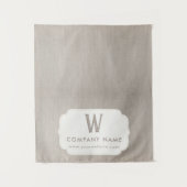 Rustic Business Table Runner Banner Beige Linen タペストリー (正面)