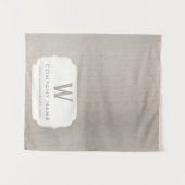 Rustic Business Table Runner Banner Beige Linen タペストリー (正面(横))