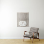 Rustic Business Table Runner Banner Beige Linen タペストリー (インサイチュ)