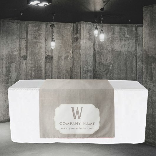 Rustic Business Table Runner Banner Beige Linen タペストリー