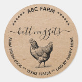 Rustic Butt nuggets egg carton label ラウンドシール (正面)