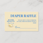Rustic Butter Yellow Blu Baby Shower Diaper Raffle エンクロージャーカード (正面)