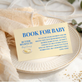 Rustic Butter Yellow Blue Boy Book For Baby Shower エンクロージャーカード