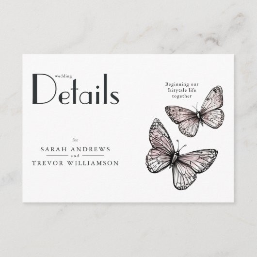 Rustic Butterflies Sketch Blush  エンクロージャーカード (正面)