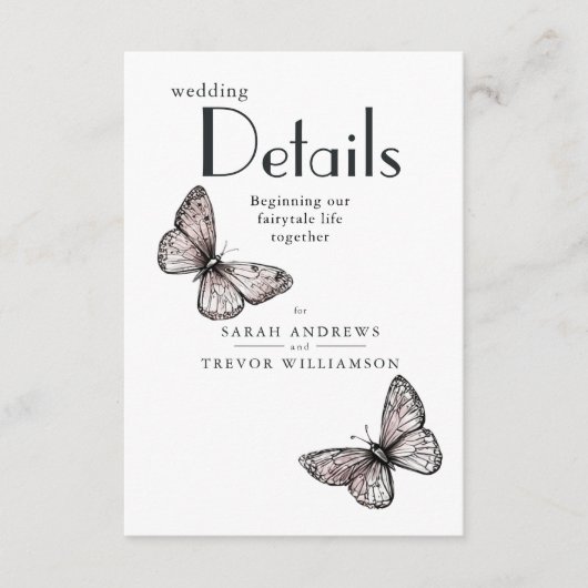 Rustic Butterflies Sketch Blush  エンクロージャーカード (正面)
