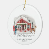 Rustic Cabin | 初めてのクリスマス新居 セラミックオーナメント (左)