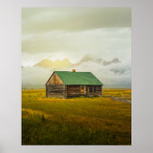Rustic Cabin at Sunrise – Grand Teton National Par ポスター (正面)