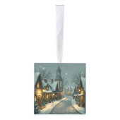 Rustic Cabin Christmas Ornament | Warm Cozy Winter キューブオーナメント (右)