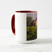 Rustic Cabin With Purples, Greens, Yellows Mug マグカップ (正面左)