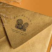 Rustic Cactus Custom Return Address ラバースタンプ