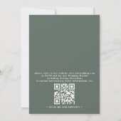 Rustic Cactus Rose Elegant Modern QR Code Wedding 招待状 (裏面)