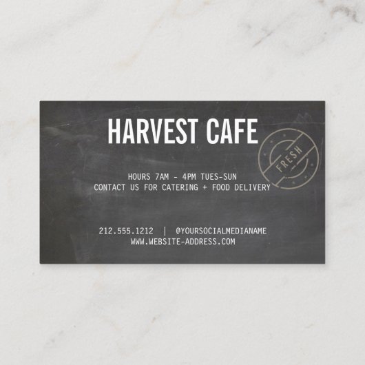 Rustic Cafe Coffee Shop Chalkboard 名刺 (裏面)