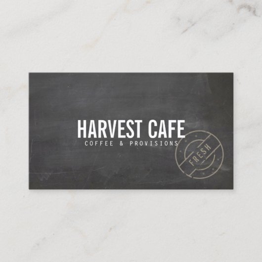 Rustic Cafe Coffee Shop Chalkboard 名刺 (正面)