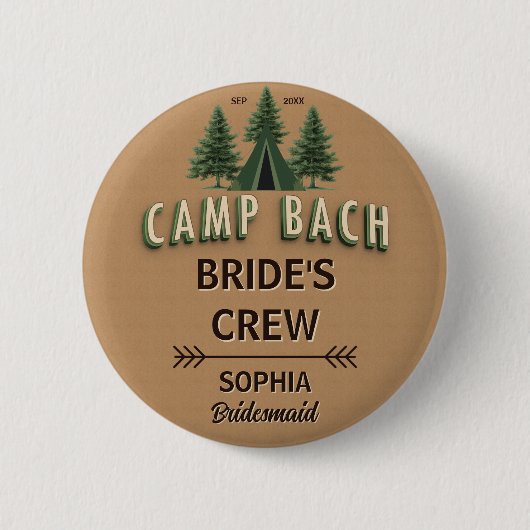 Rustic Camp Bach Bride’s Crew Abzeichen | Name & R 缶バッジ (正面)