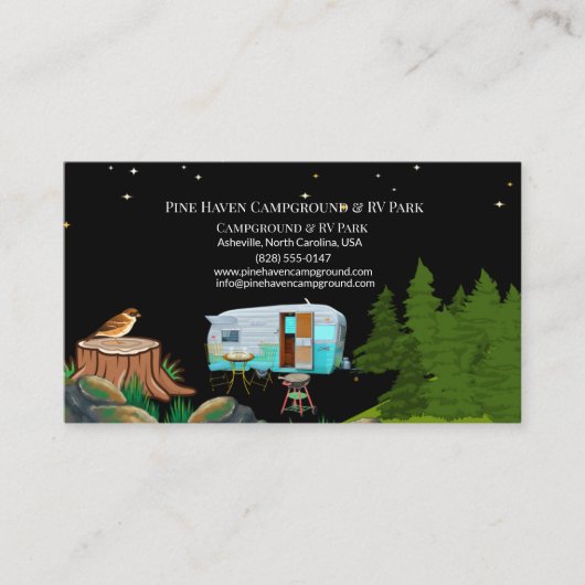 Rustic Campground RV Park Outdoor Layout 名刺 (正面)