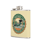 Rustic Canadian Loon Wolf Bird Wilderness フラスク (左)