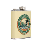 Rustic Canadian Loon Wolf Bird Wilderness フラスク (右)