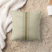 Rustic Canvas Burlap Beige Gold Stripe クッション (ブランケット)