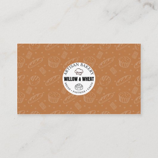 Rustic Caramel Bakery Loyalty Stamp Card 名刺 (裏面)