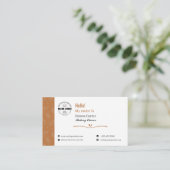 Rustic Caramel Bakery Owner Business Card 名刺 (スタンド正面)