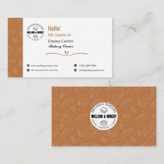 Rustic Caramel Bakery Owner Business Card 名刺