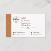 Rustic Caramel Bakery Owner Business Card 名刺 (正面)