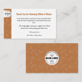 Rustic Caramel Bakery Thank You Card 名刺