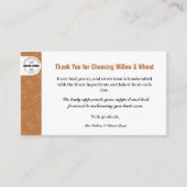 Rustic Caramel Bakery Thank You Card 名刺 (正面)
