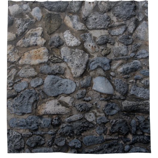 Rustic Caribbean Coral Stone Wall 2 シャワーカーテン (正面)