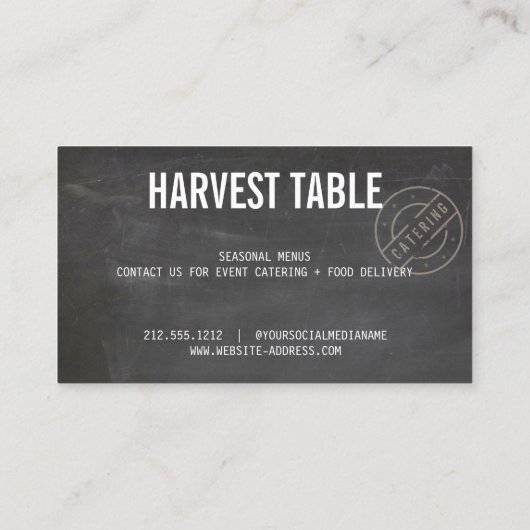 Rustic Catering Chalkboard 名刺 (裏面)