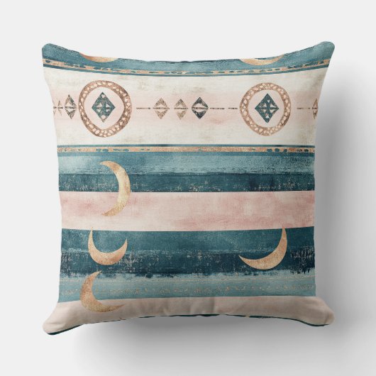 Rustic Celestial Stripe Moon Sun Earthy (10) クッション (裏面)