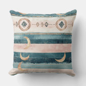 Rustic Celestial Stripe Moon Sun Earthy (10) クッション (正面)