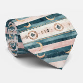 Rustic Celestial Stripe Moon Sun Earthy (10) ネクタイ (ロール)