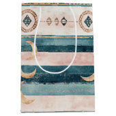 Rustic Celestial Stripe Moon Sun Earthy (10) ミディアムペーパーバッグ (正面)