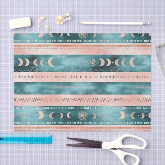 Rustic Celestial Stripe Moon Sun Earthy (1) 薄葉紙 (クラフト)