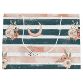 Rustic Celestial Stripe Moon Sun Earthy (3) ラージペーパーバッグ (正面)