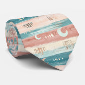 Rustic Celestial Stripe Moon Sun Earthy (4) ネクタイ (ロール)