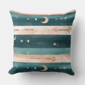Rustic Celestial Stripe Moon Sun Earthy (5) クッション (正面)