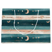 Rustic Celestial Stripe Moon Sun Earthy (5) ラージペーパーバッグ (正面)